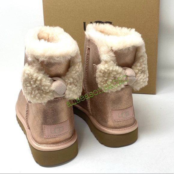 UGG Women’s Boots Arielle Sparkle Boot Fur Bronze - Picture 2 of 11